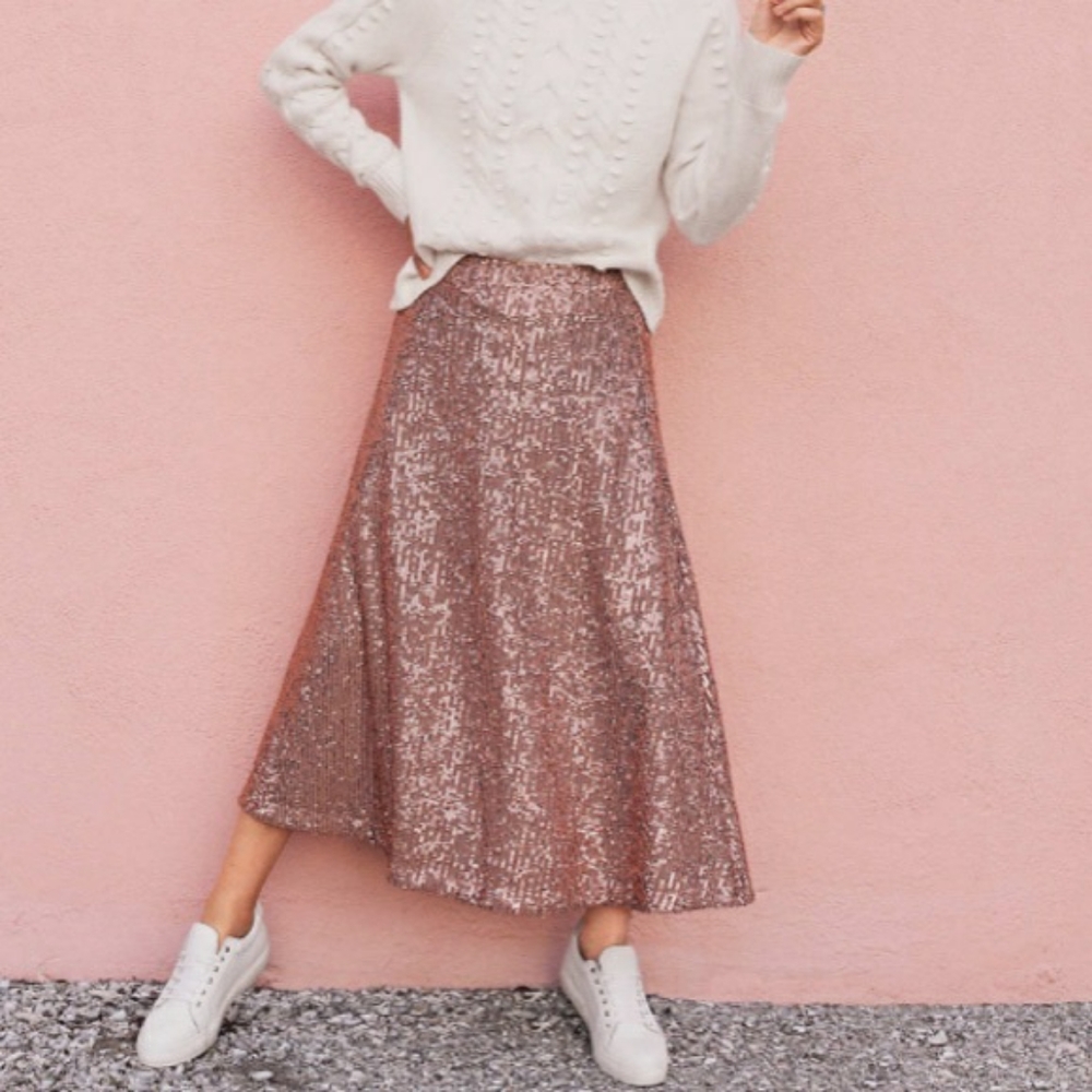 Sequin Midi Skirt
